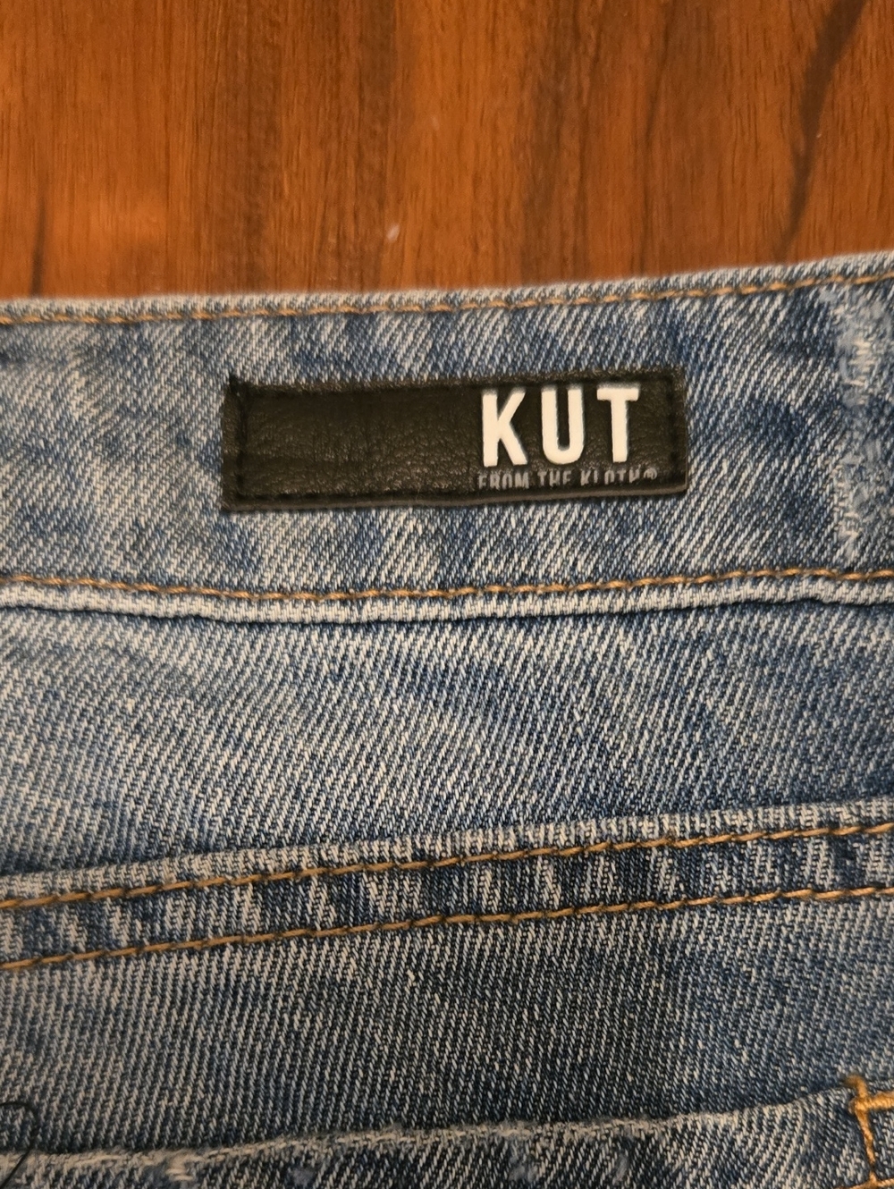 Kut from the Kloth Light Blue Denim Shorts with Lace Trim - Picture 4 of 4